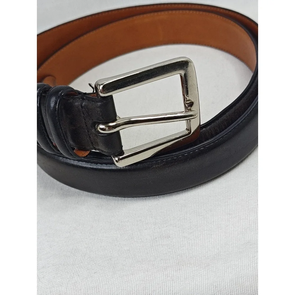 Polo Ralph Lauren‎ Men's Italian Saddle Leather Black Dress work Belt Size 36/90